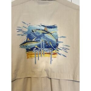 Guy Harvey Mens Tuna Fishing Shirt Short Sleeve XXL Graphic Vent Embroidered